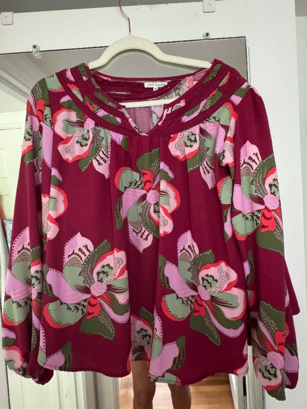 Mary Square Flower Blouse